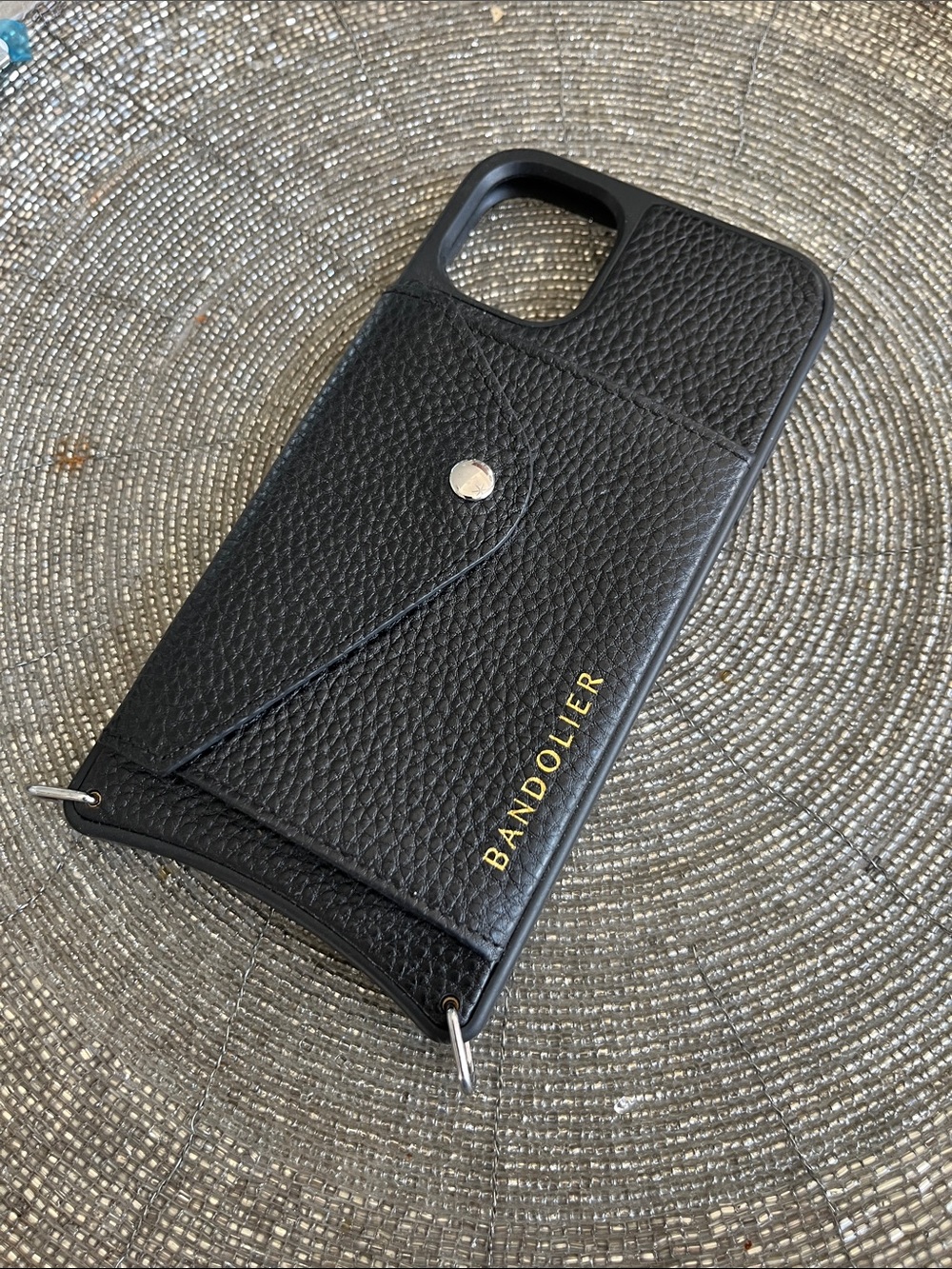 Bandolier Hailey Black Pebbled Leather Phone Case ONLY - Fits iPhone 12 / 12 Pro